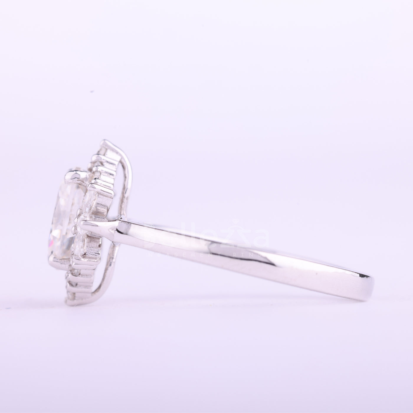 1.0CT Oval Cut Cluster Diamond Moissanite Engagement Ring