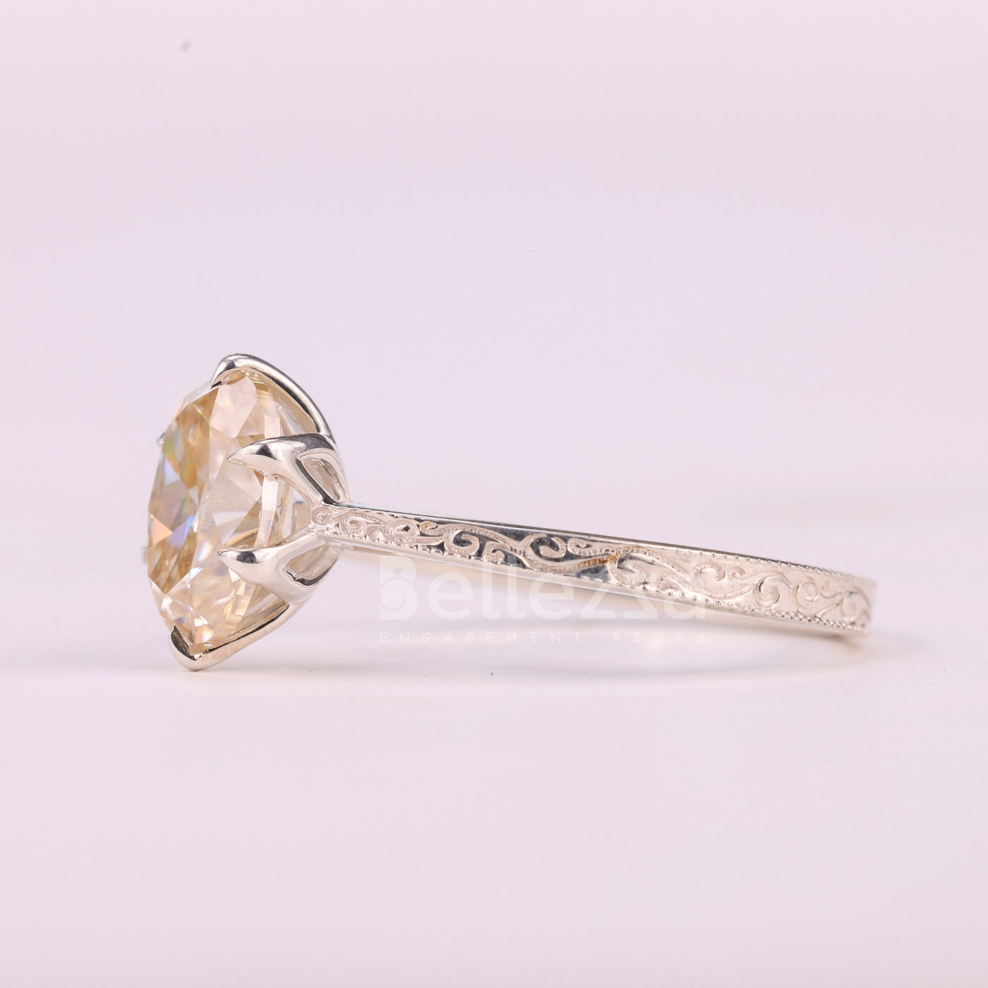 1.0CT Oval Cut Unique Solitaire Vintage Inspired Engagement Ring