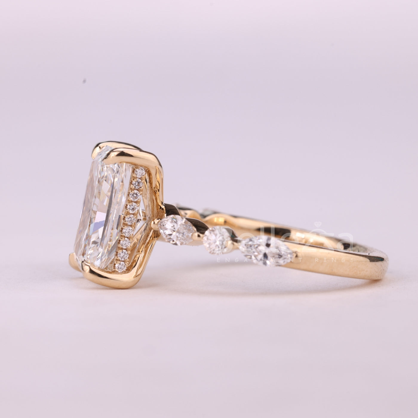 1.50CT Radiant Cut Pave Setting Moissanite Engagement Ring