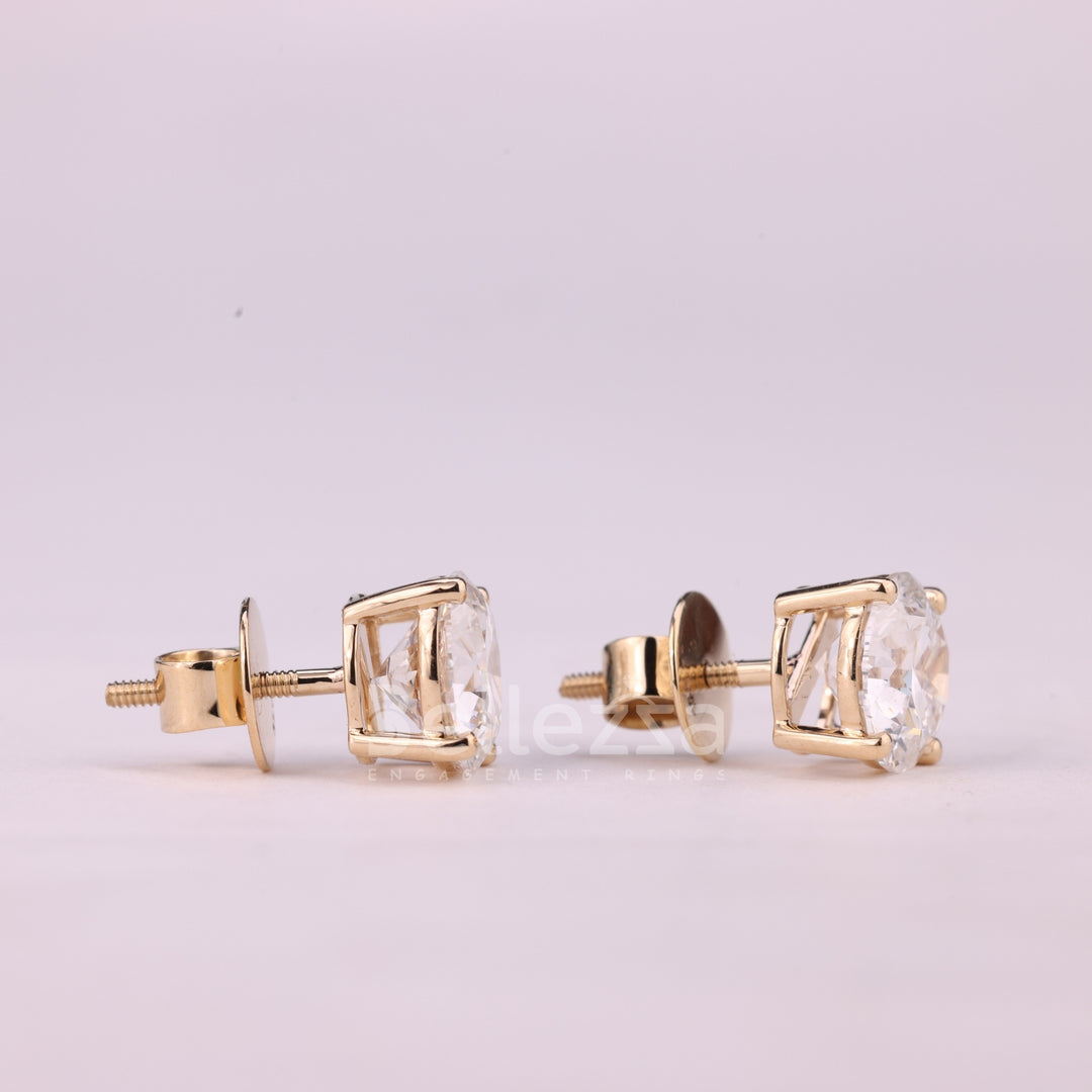 1.0CTW Round Cut Solitaire Stud Moissanite Earrings For Her