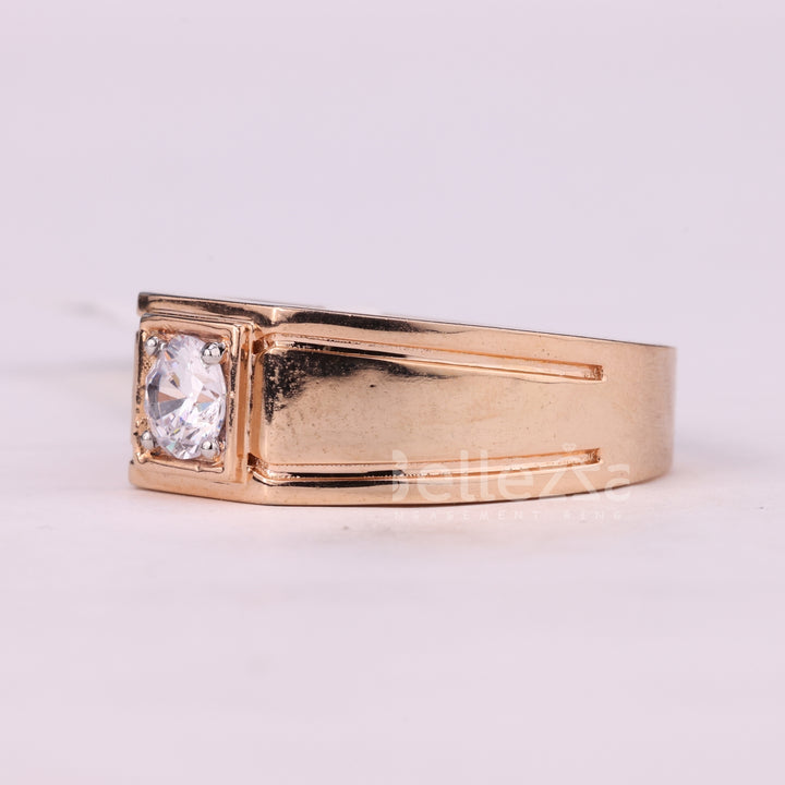 0.75CT Round Cut Unique Solitaire Moissanite Men's Engagement Ring