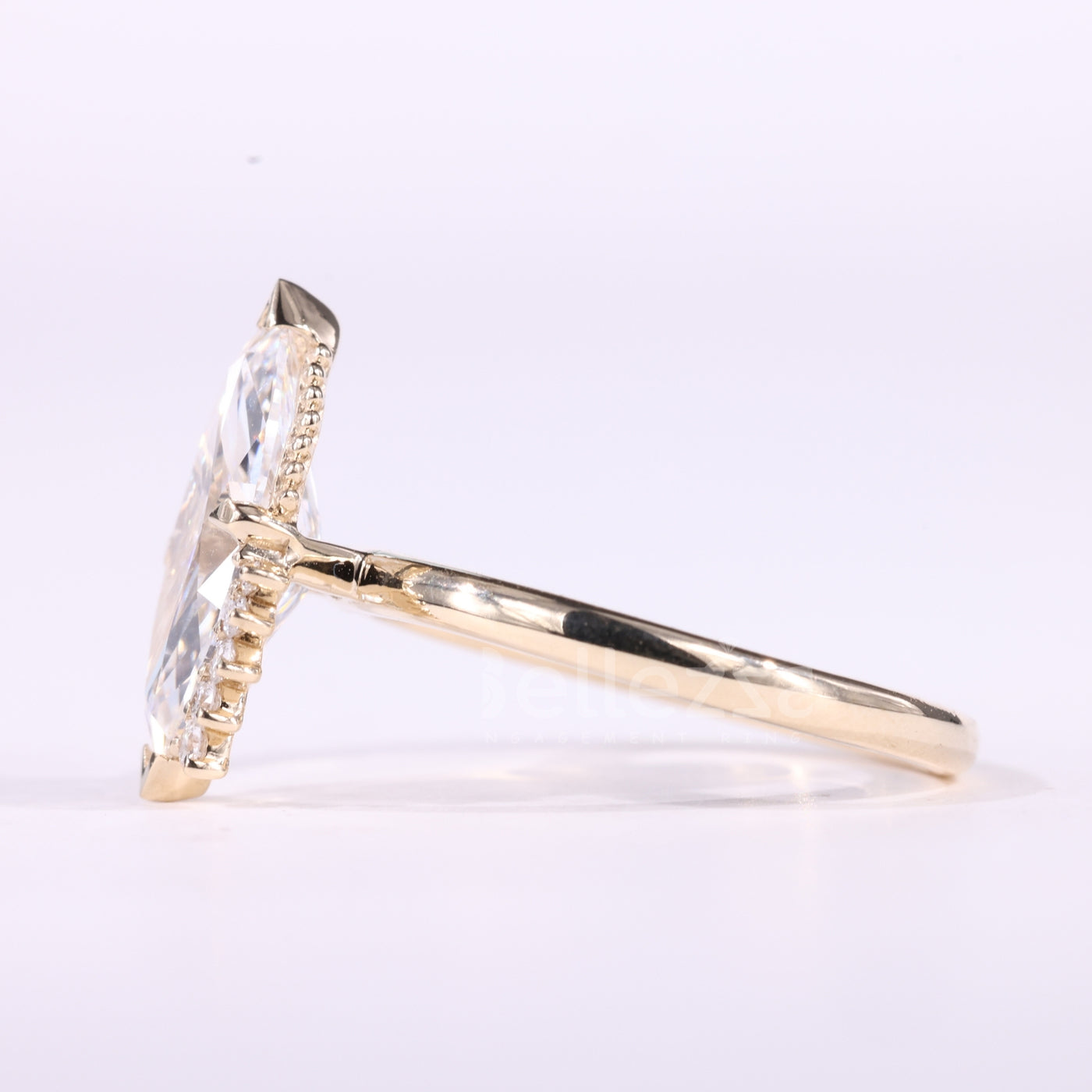 2.0CT Marquise Cut Unique Cluster Diamond Moissanite Engagement Ring