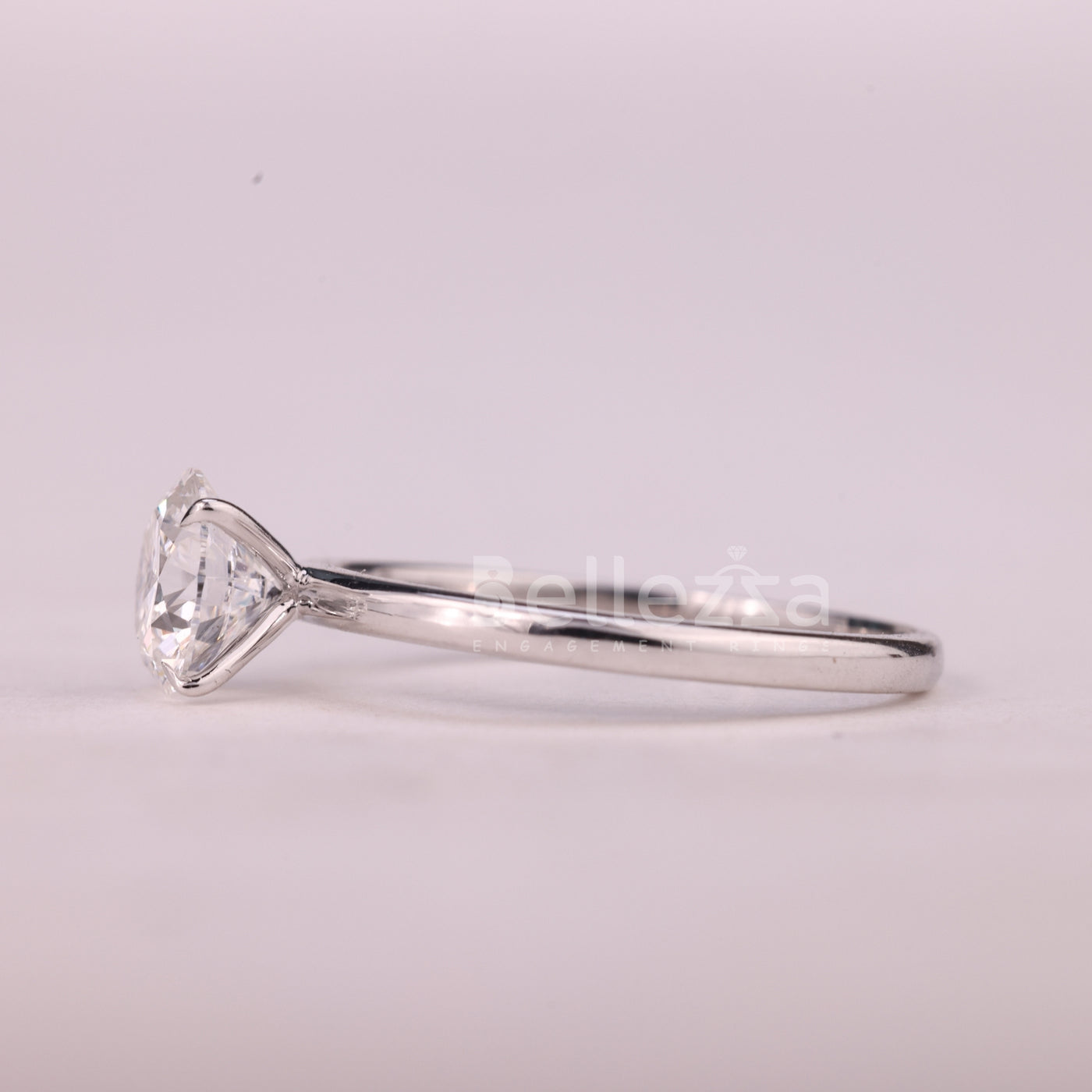 0.75CT Round Cut Solitaire Moissanite Engagement Ring