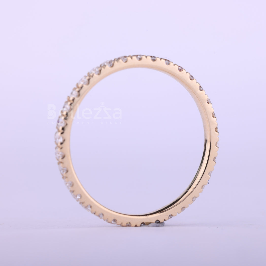 Round Cut Full Eternity Moissanite Wedding Band For Her