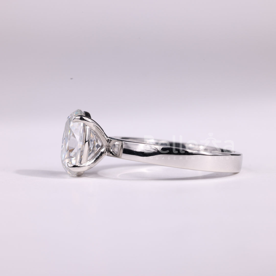 1.50CT Oval Cut Diamond Wide Solitaire Moissanite Engagement Ring