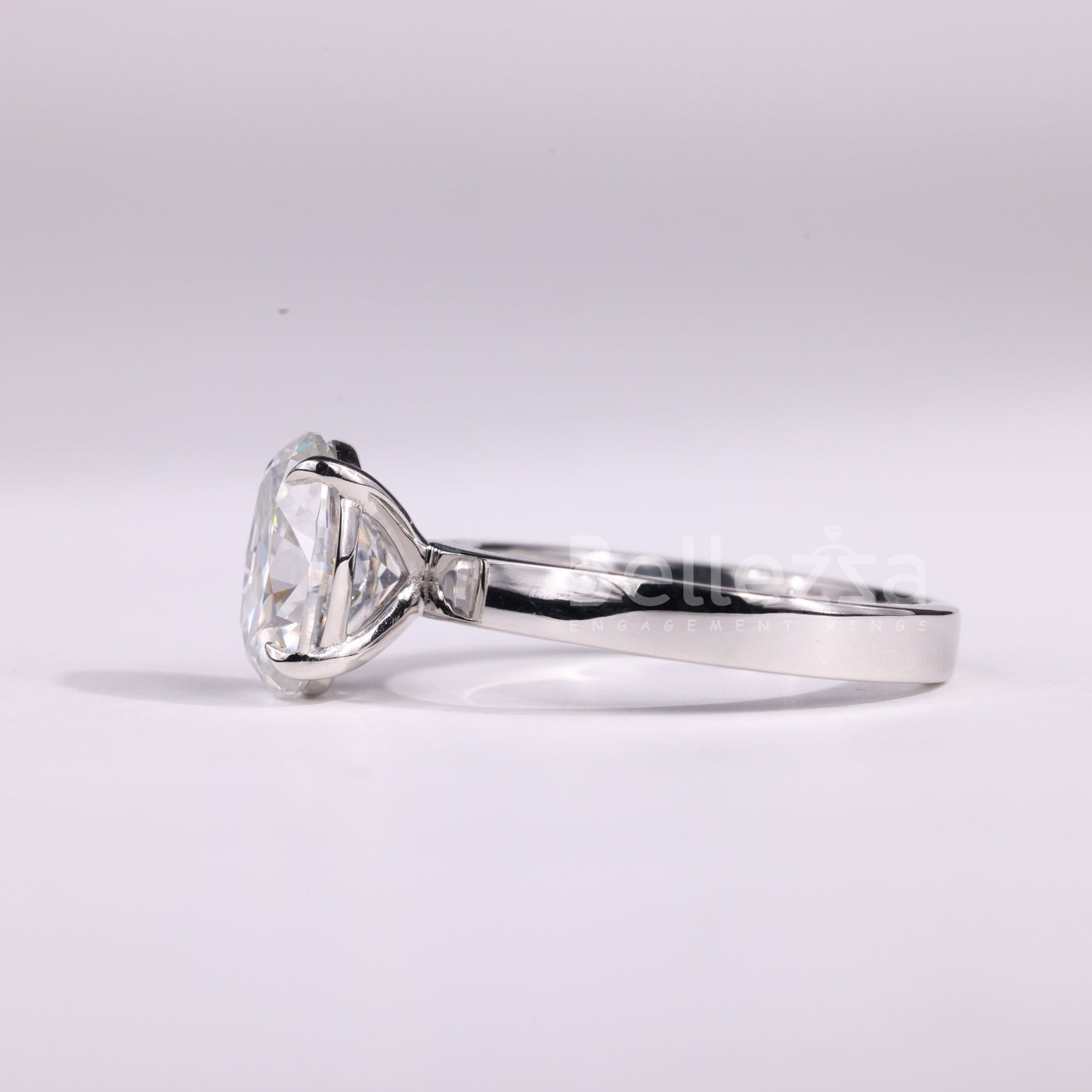 1.50CT Oval Cut Diamond Wide Solitaire Moissanite Engagement Ring