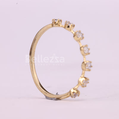 Round Cut Petite Pave Setting Half Eternity Moissanite Wedding Band