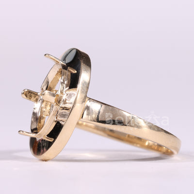 1.0CT Oval Cut Diamond Unique Semi Mount Engagement Ring