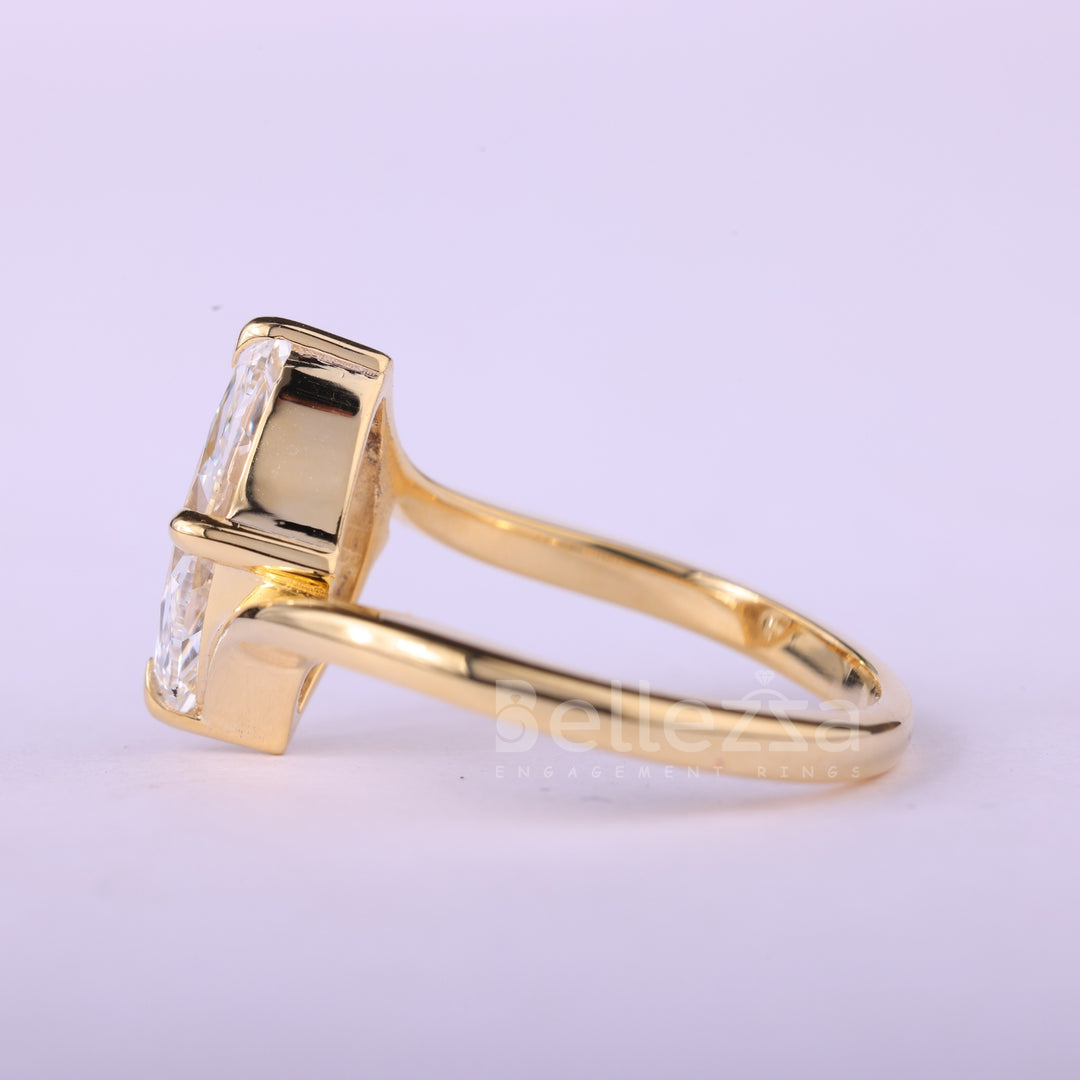 1.50CT Marquise Cut Unique Solitaire Moissanite Engagement Ring
