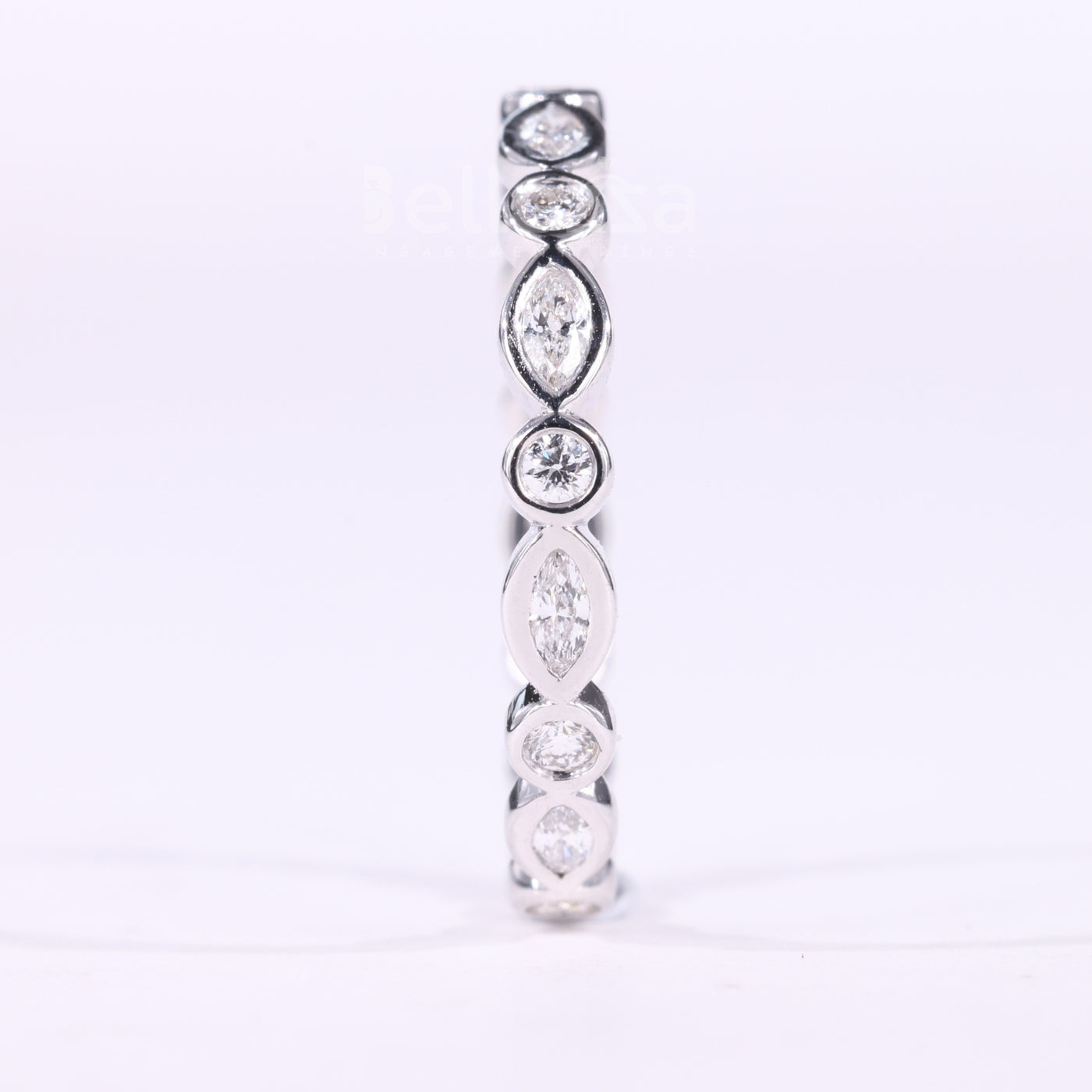 Marquise & Round Cut Alternative Bezel Setting Eternity Wedding Band