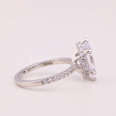 2.0CT Marquise Cut Pave Setting Moissanite Engagement Ring