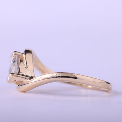 1.0CT East-West Marquise Cut Diamond Unique Engagement Ring