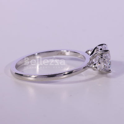 1.0CT Round Cut Cluster Diamond Moissanite Engagement Ring