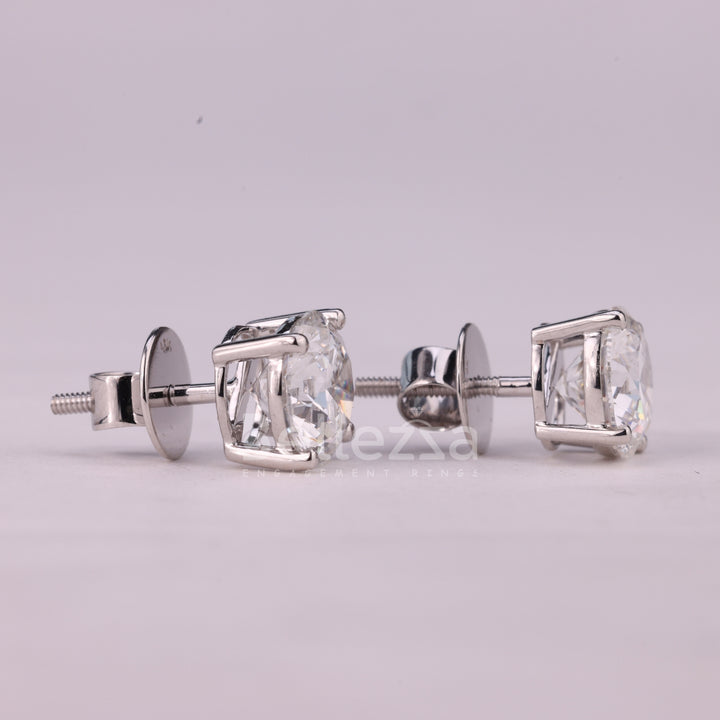 1.0CTW Round Cut Diamond Solitaire Moissanite Stud Earrings