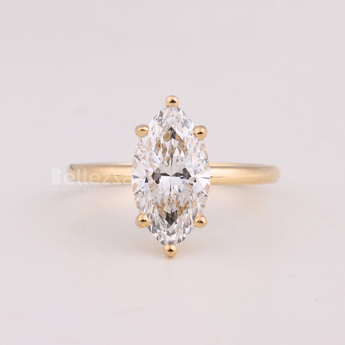2.0CT Marquise Cut Solitaire Diamond Moissanite Engagement Ring