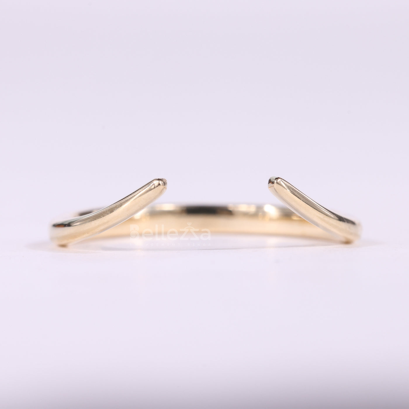 14K Solid Yellow Gold Open Cuff Style Unique Wedding Band