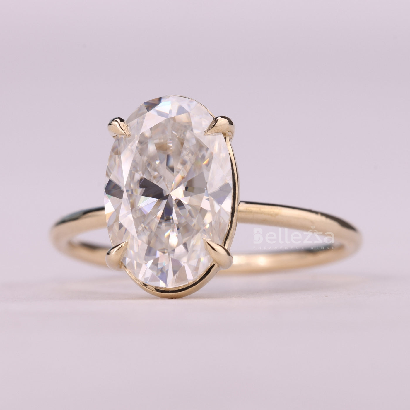 2.0CT Oval Cut Solitaire Moissanite Engagement Ring