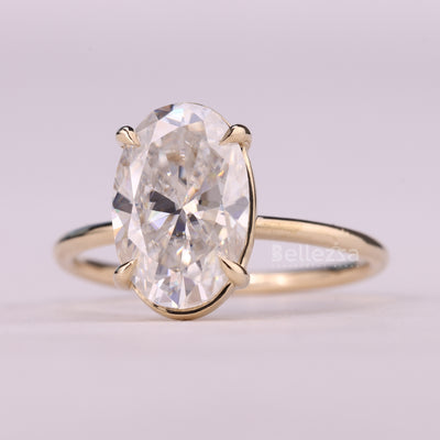 2.0CT Oval Cut Solitaire Moissanite Engagement Ring