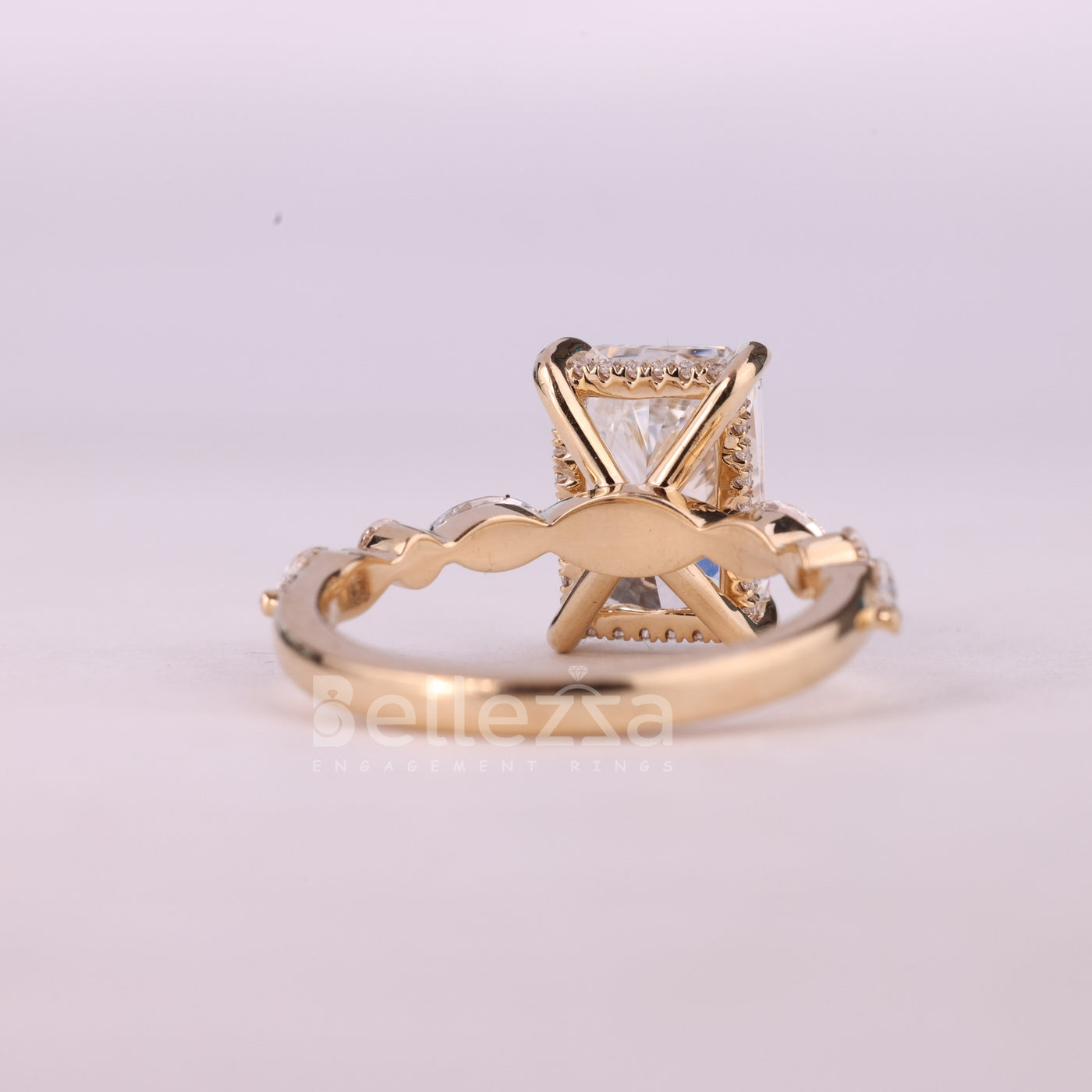 1.50CT Radiant Cut Pave Setting Moissanite Engagement Ring