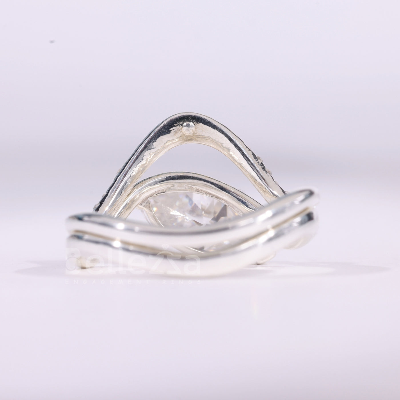 2.0CT East-West Marquise Cut Curved Moissanite Bridal Ring Set