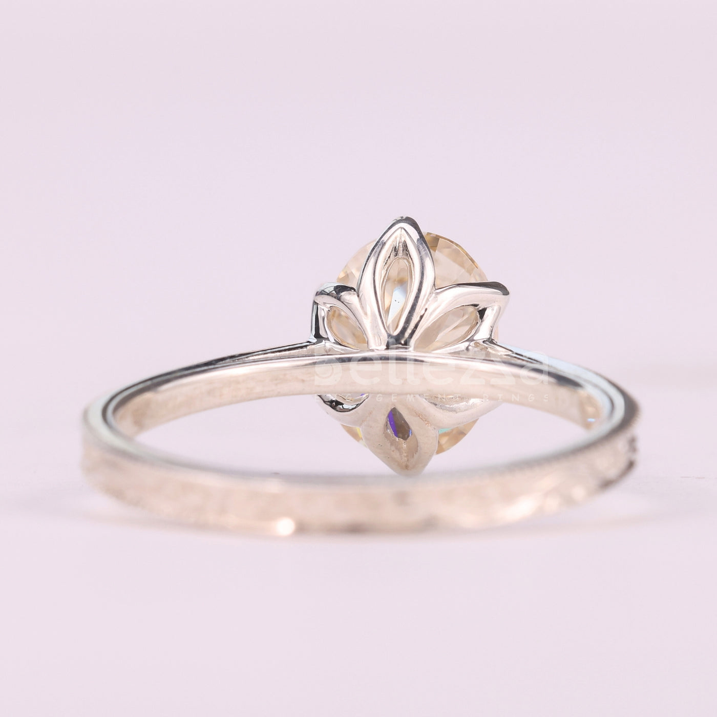 1.0CT Oval Cut Unique Solitaire Vintage Inspired Engagement Ring