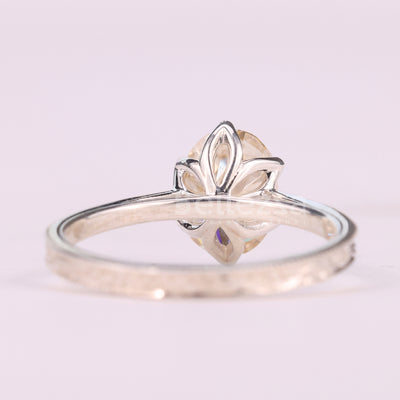 1.0CT Oval Cut Unique Solitaire Vintage Inspired Engagement Ring