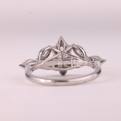 1.50CT Marquise Cut Cluster Diamond Moissanite Engagement Ring