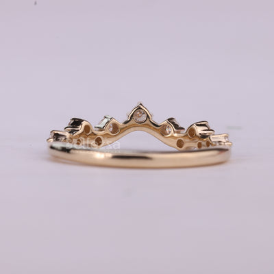 Round Cut Cluster Diamond Moissanite Wedding Band