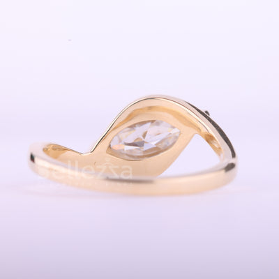 1.50CT East-West Marquise Cut Solitaire Moissanite Engagement Ring