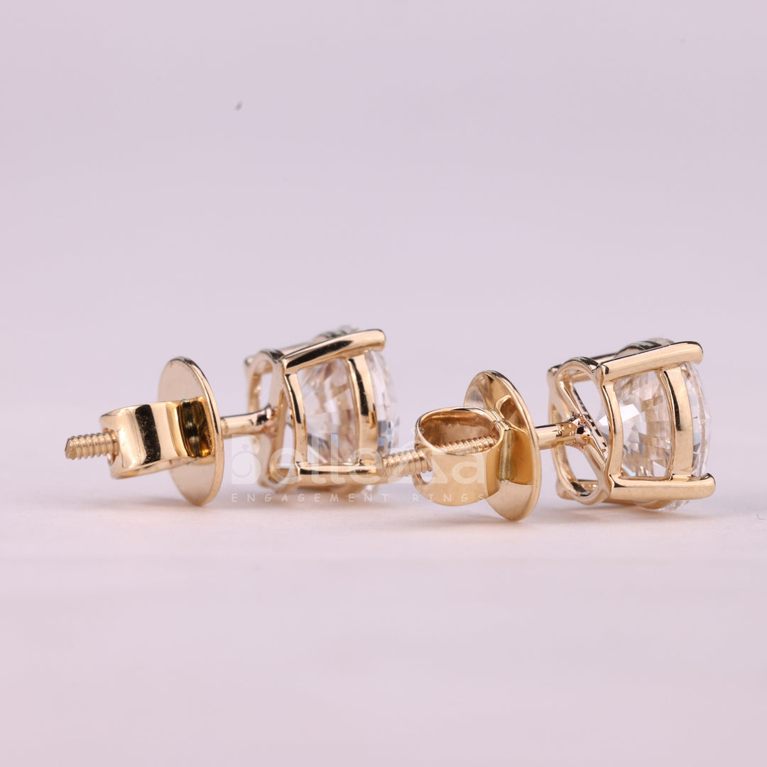 1.0CTW Round Cut Solitaire Stud Moissanite Earrings For Her