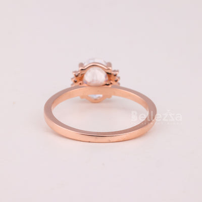 1.50CT Oval Cut Cluster Diamond Moissanite Engagement Ring For Her