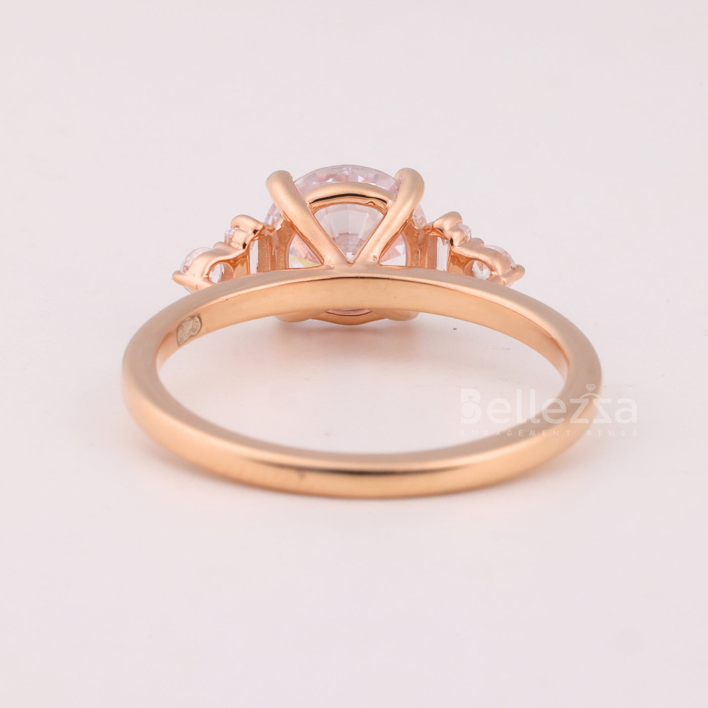 1.0CT Round Cut Cluster Diamond Moissanite Engagement Ring