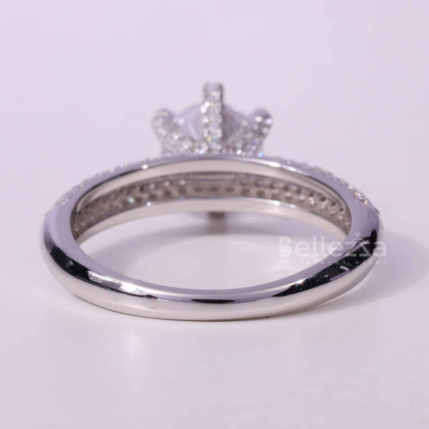 0.75CT Round Cut Cluster Diamond Moissanite Engagement Ring