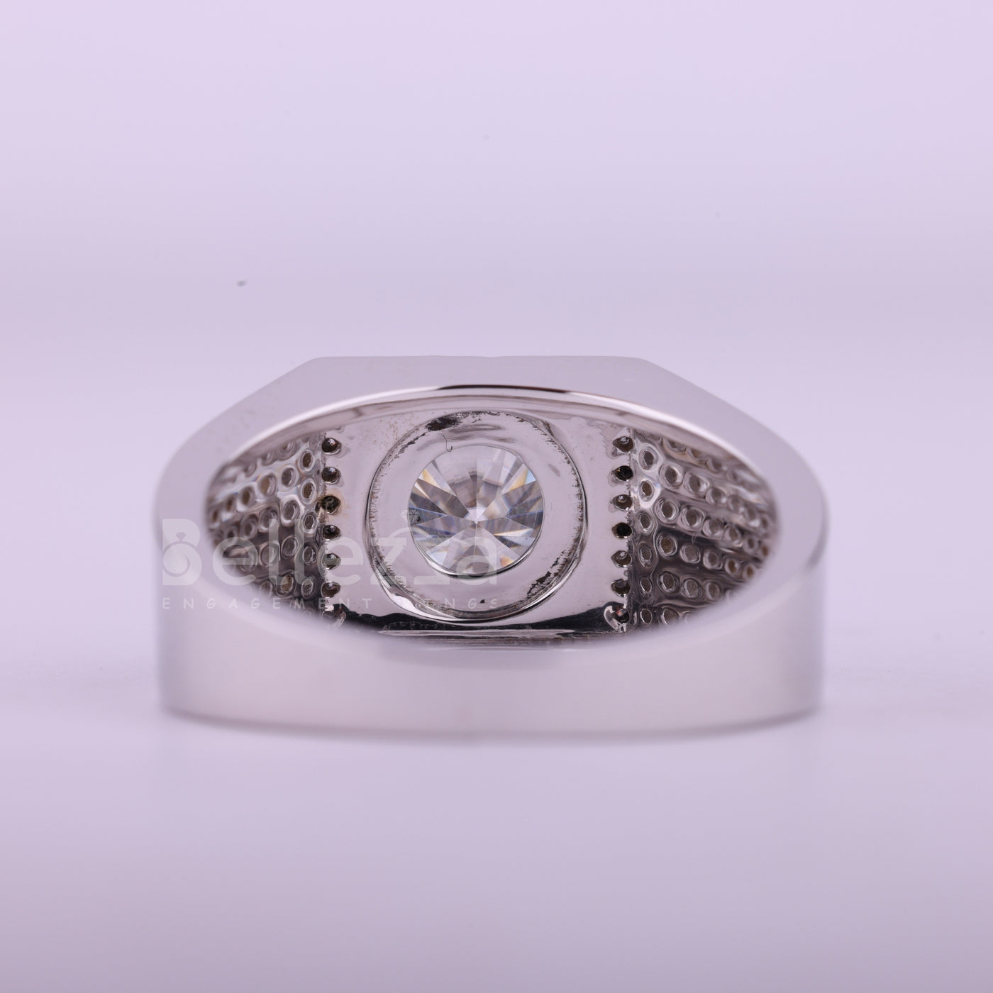 1.0CT Round Cut Cluster Diamond Moissanite Men's Engagement Ring