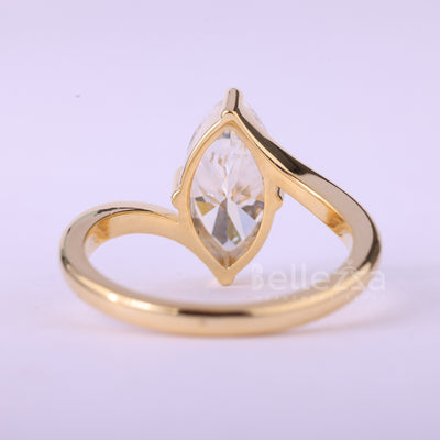 1.50CT Marquise Cut Unique Solitaire Moissanite Engagement Ring