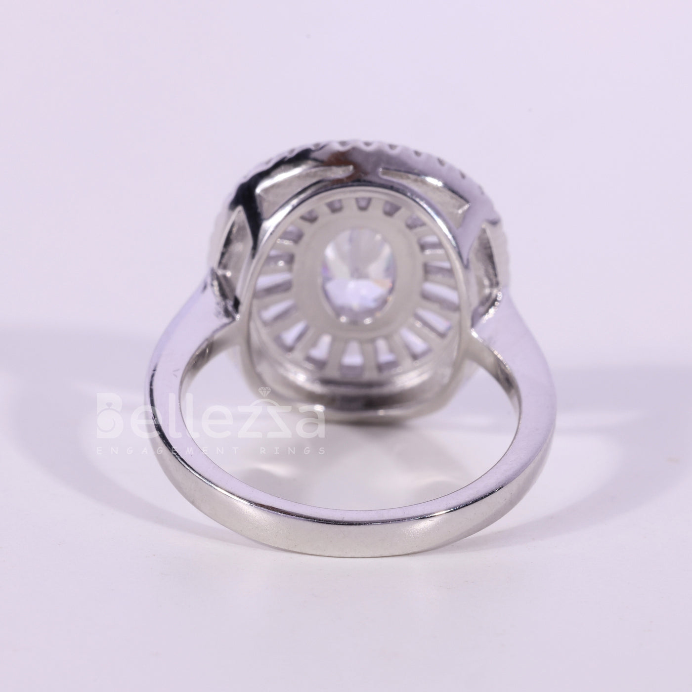 1.0CT Oval Cut Unique Cluster Diamond Moissanite Engagement Ring