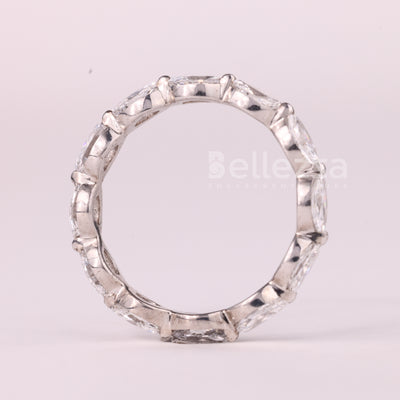 East-West Marquise Cut Diamond Full Eternity Moissanite Wedding Band