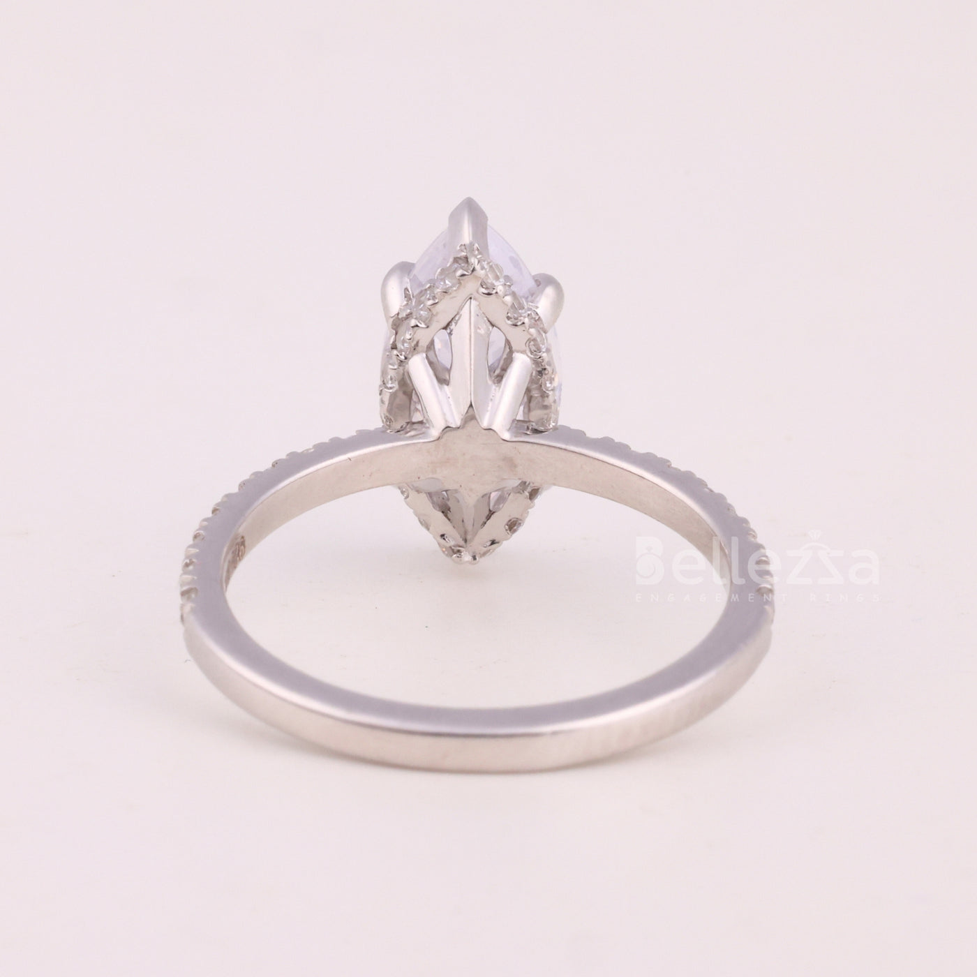 2.0CT Marquise Cut Pave Setting Moissanite Engagement Ring