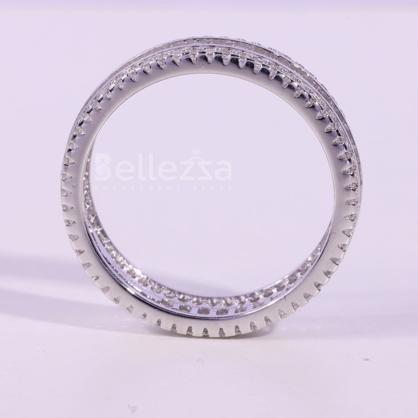 Baguette & Round Cut Moissanite Diamond Full Eternity Wedding Band
