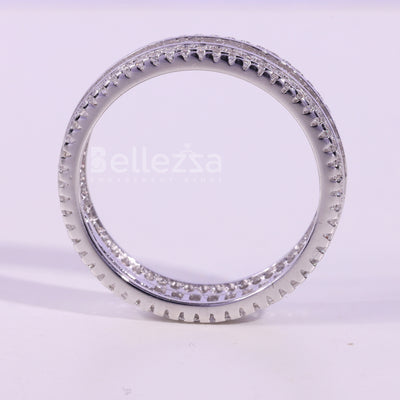 Baguette & Round Cut Moissanite Diamond Full Eternity Wedding Band