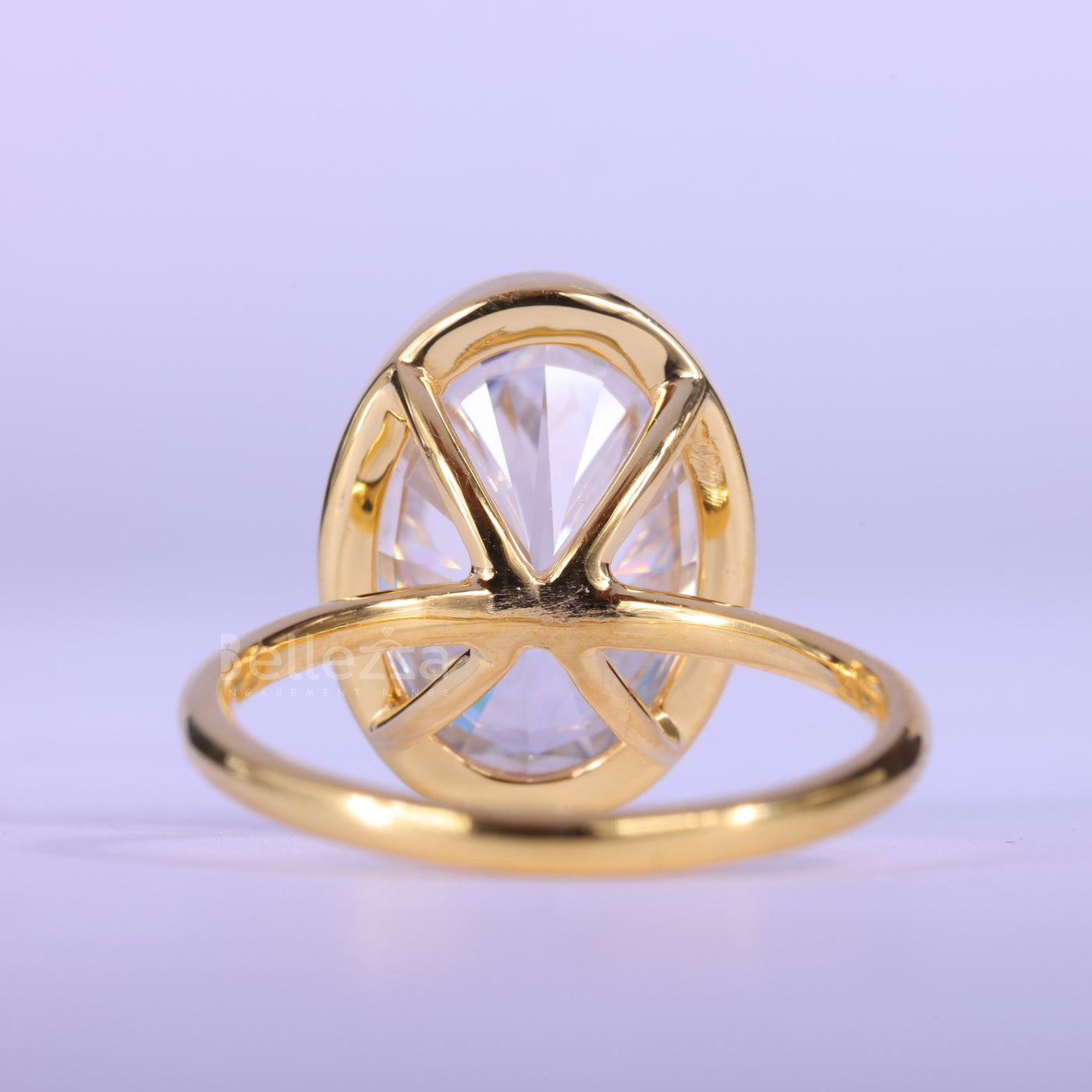 4.50CT Oval Cut Bezel Setting Moissanite Engagement Ring