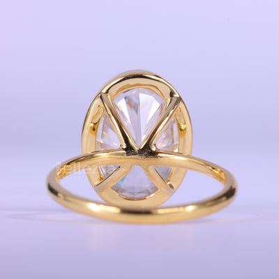 4.50CT Oval Cut Bezel Setting Moissanite Engagement Ring