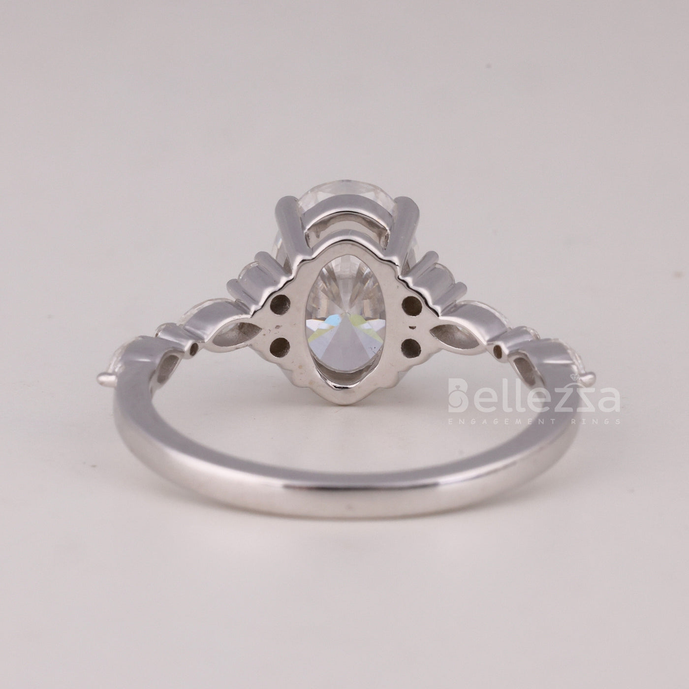 1.50CT Oval Cut Cluster Diamond Moissanite Engagement Ring