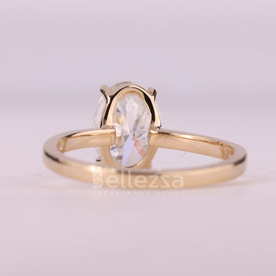 1.50CT Oval Cut Solitaire Moissanite Engagement Ring