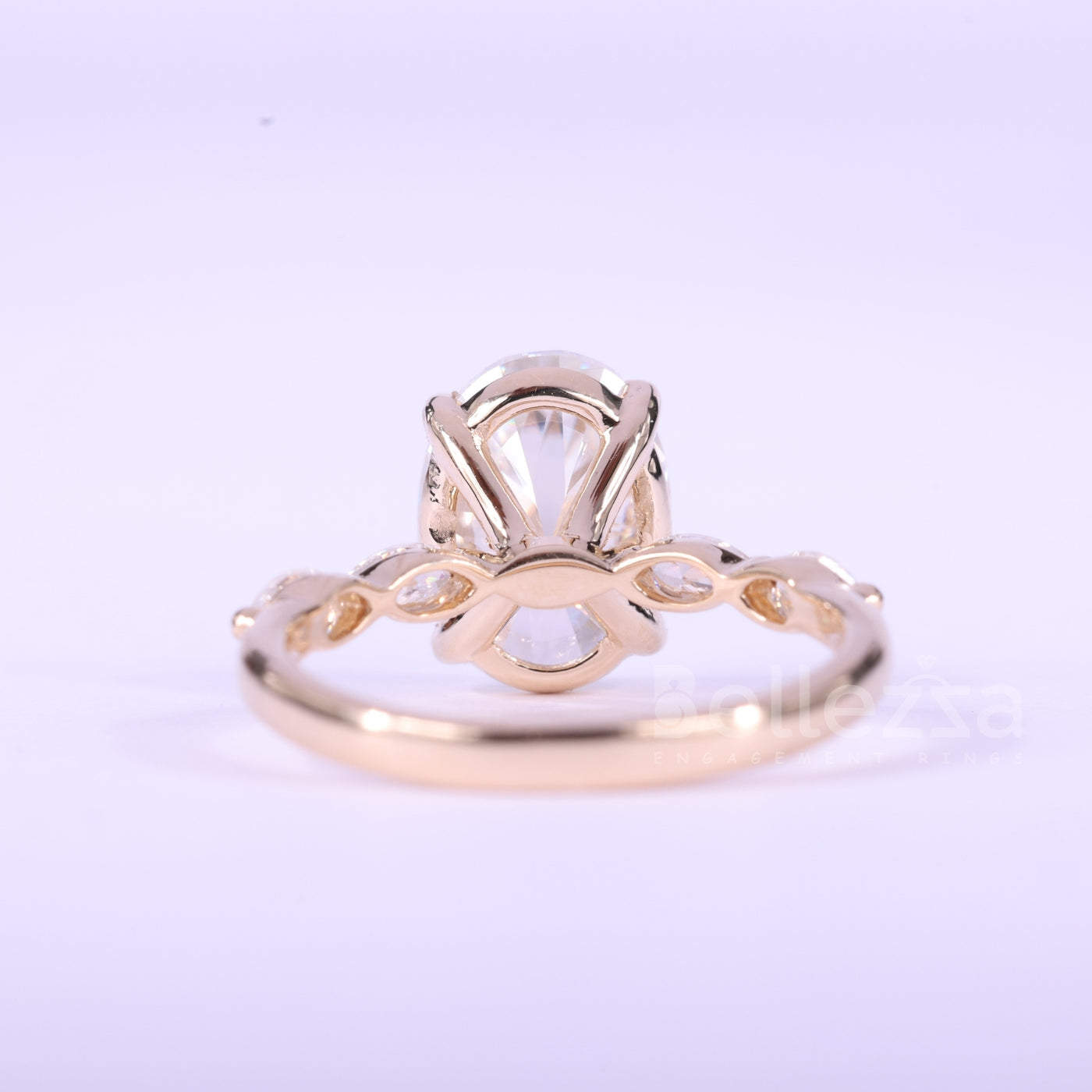 1.50CT Oval Cut Pave Setting Moissanite Engagement Ring