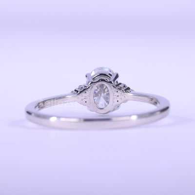 1.50CT Oval Cut Cluster Diamond Moissanite Engagement Ring
