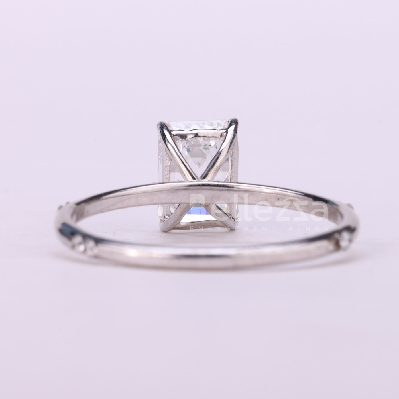 0.75CT Emerald Cut Cluster Diamond Moissanite Engagement Ring