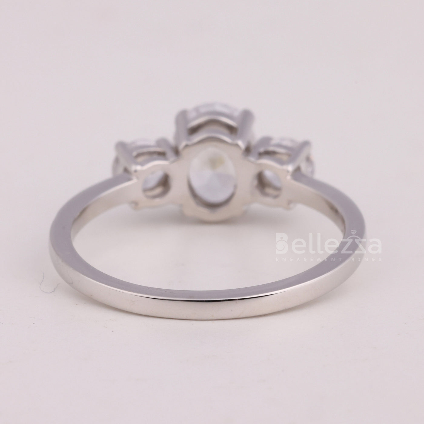 1.0CT Oval Cut Three Stone Moissanite Engagement Ring