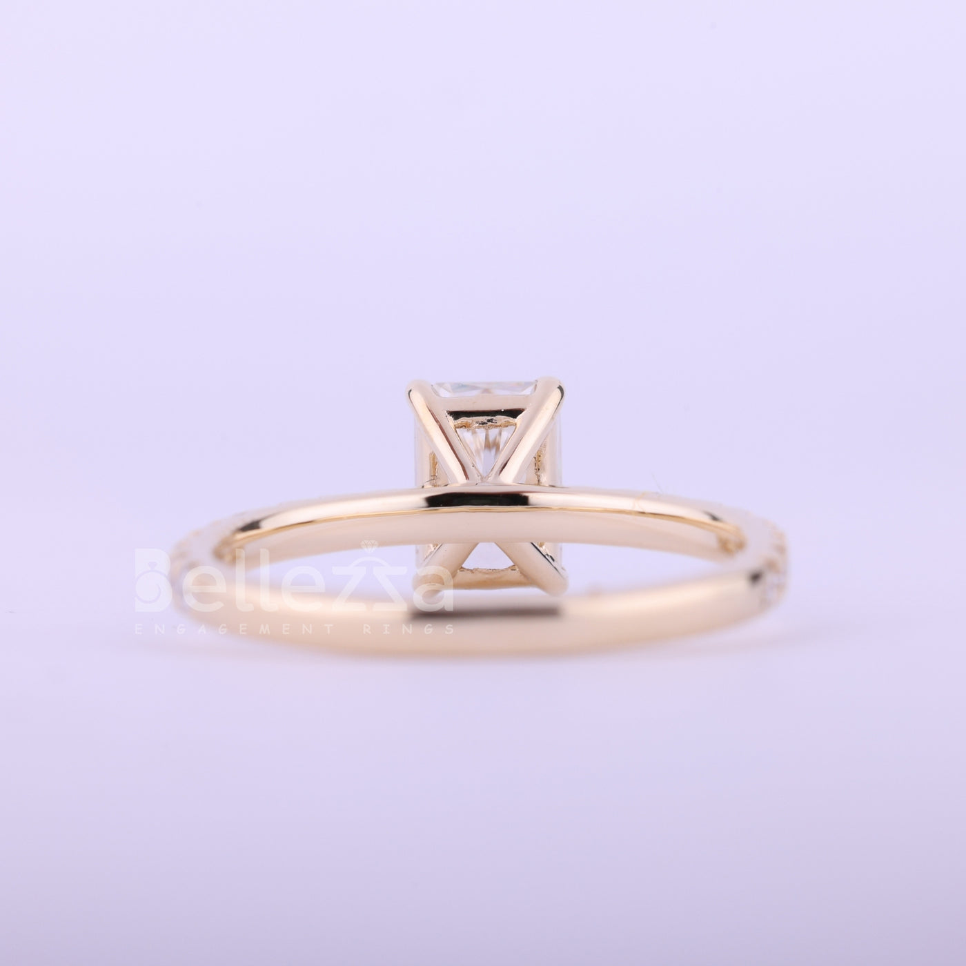 1.0CT Radiant Cut Pave Setting Moissanite Engagement Ring