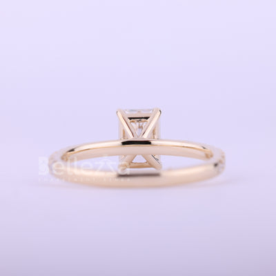 1.0CT Radiant Cut Pave Setting Moissanite Engagement Ring